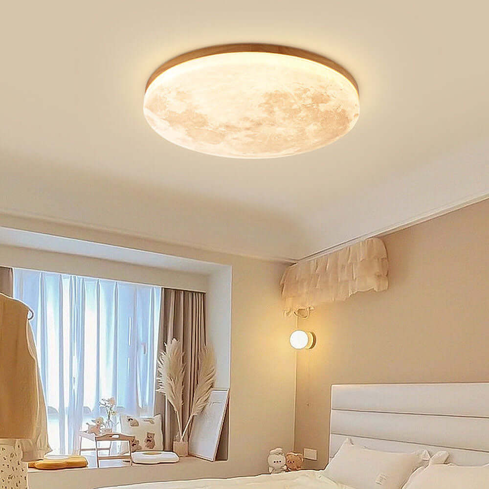 Modern Moon LED Ceiling Light Fixture for Bedroom