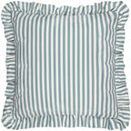 Water Resistant Striped Cushion Cover with Ruffle Trim