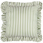 Water Resistant Striped Cushion Cover with Ruffle Trim