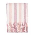 100% Cotton Woven Stripe Throw Blanket with Fringe