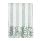 100% Cotton Woven Stripe Throw Blanket with Fringe