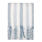100% Cotton Woven Stripe Throw Blanket with Fringe