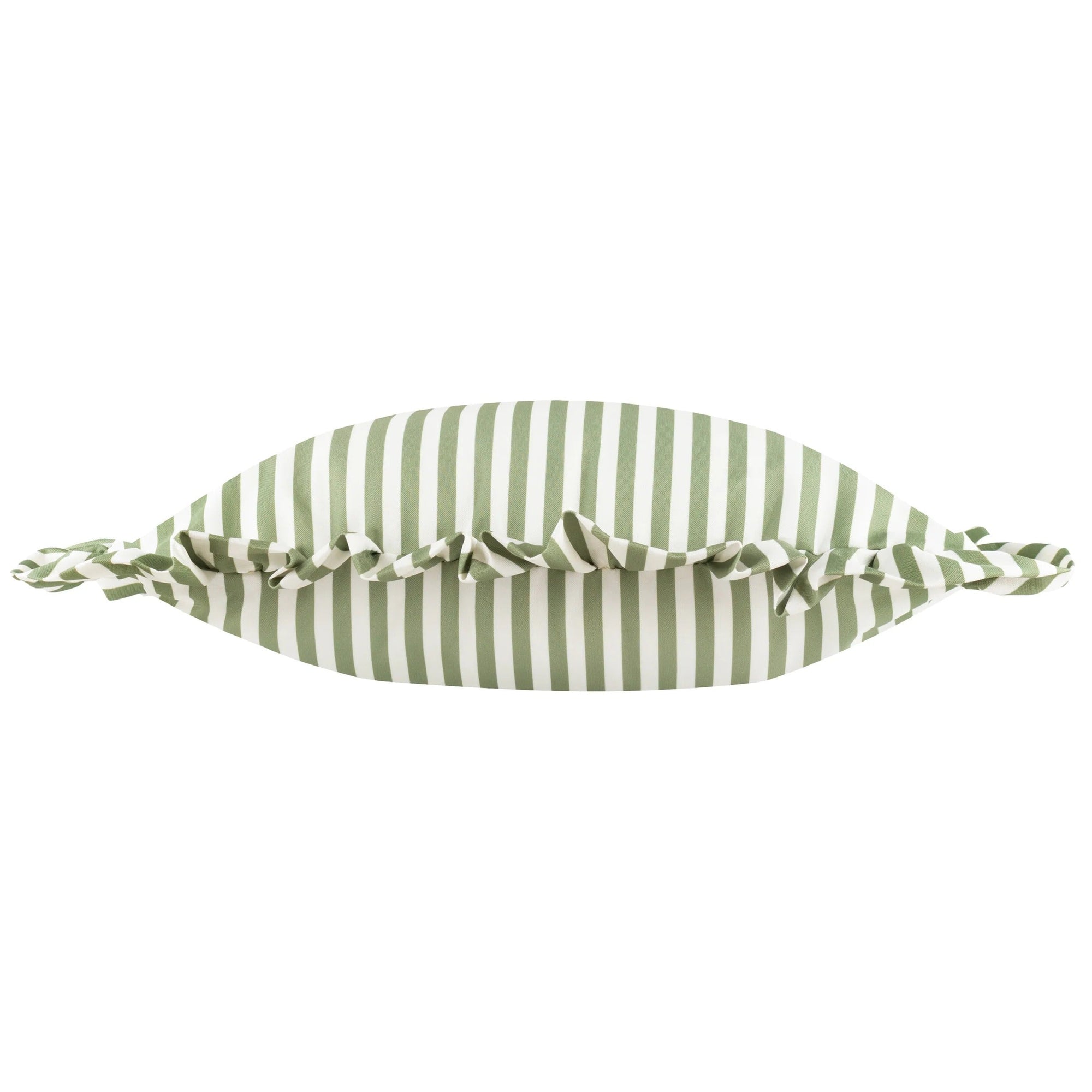 Water Resistant Striped Cushion Cover with Ruffle Trim