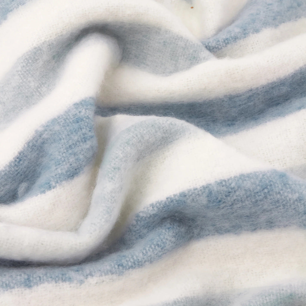100% Cotton Woven Stripe Throw Blanket with Fringe